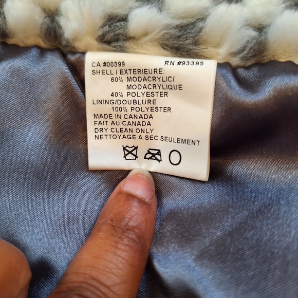 Checker Faux Fur Jacket- Grey and White - Picture 5 of 5